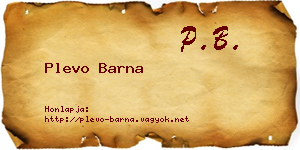 Plevo Barna névjegykártya